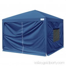 Upgraded Quictent 10x10 EZ Pop Up Canopy Gazebo Party Tent 100% Waterproof with Sidewalls and Mesh Windows Navy Blue